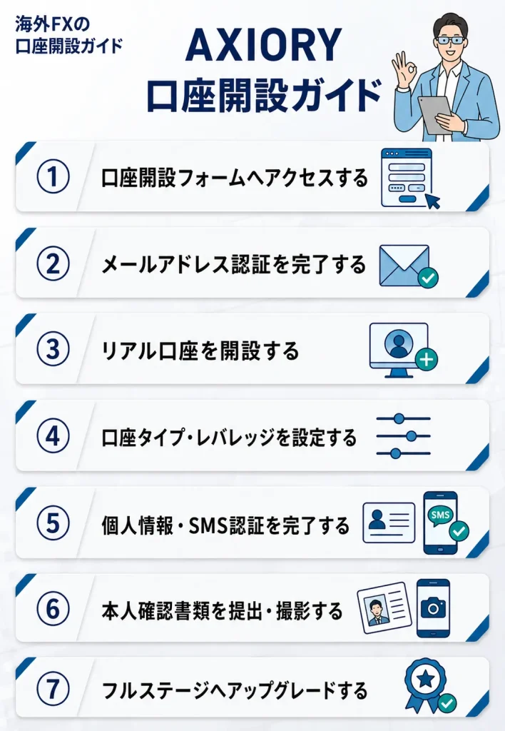 AXIORYの口座開設手順