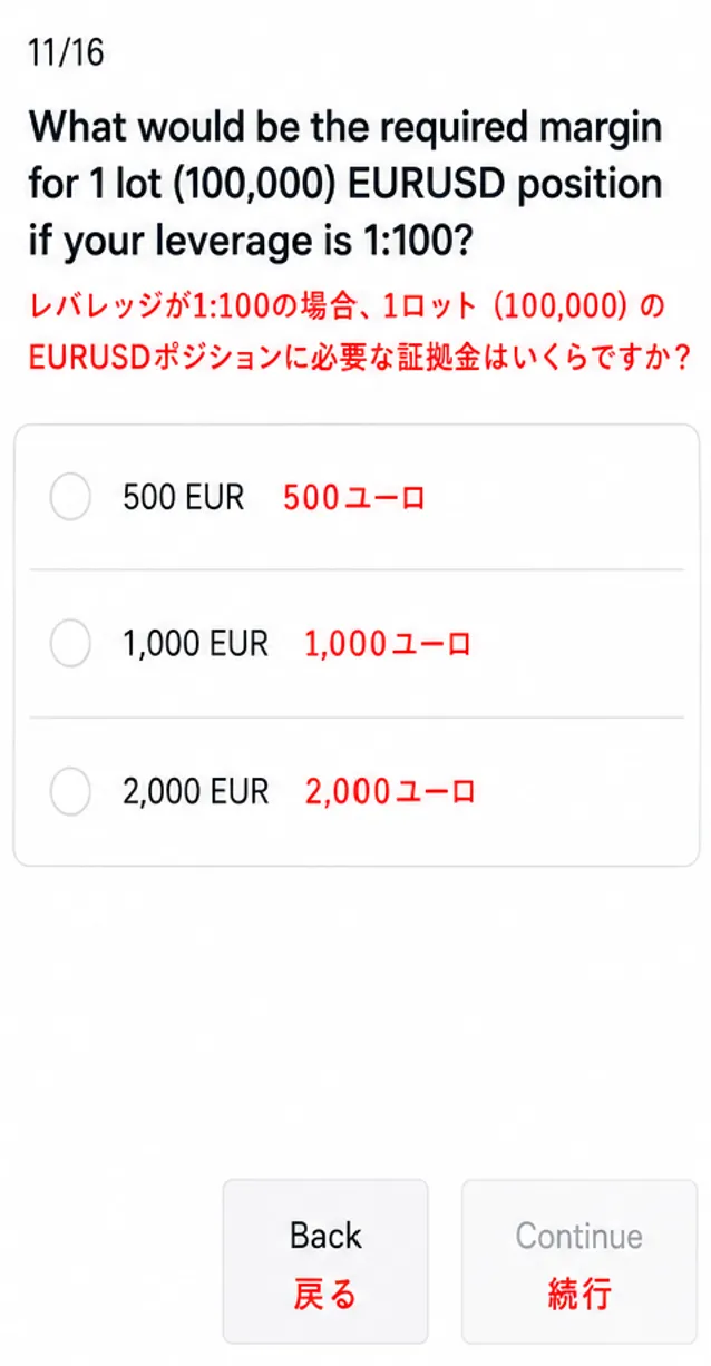 Exnessの投資経験・収入状況などのアンケートに回答11
