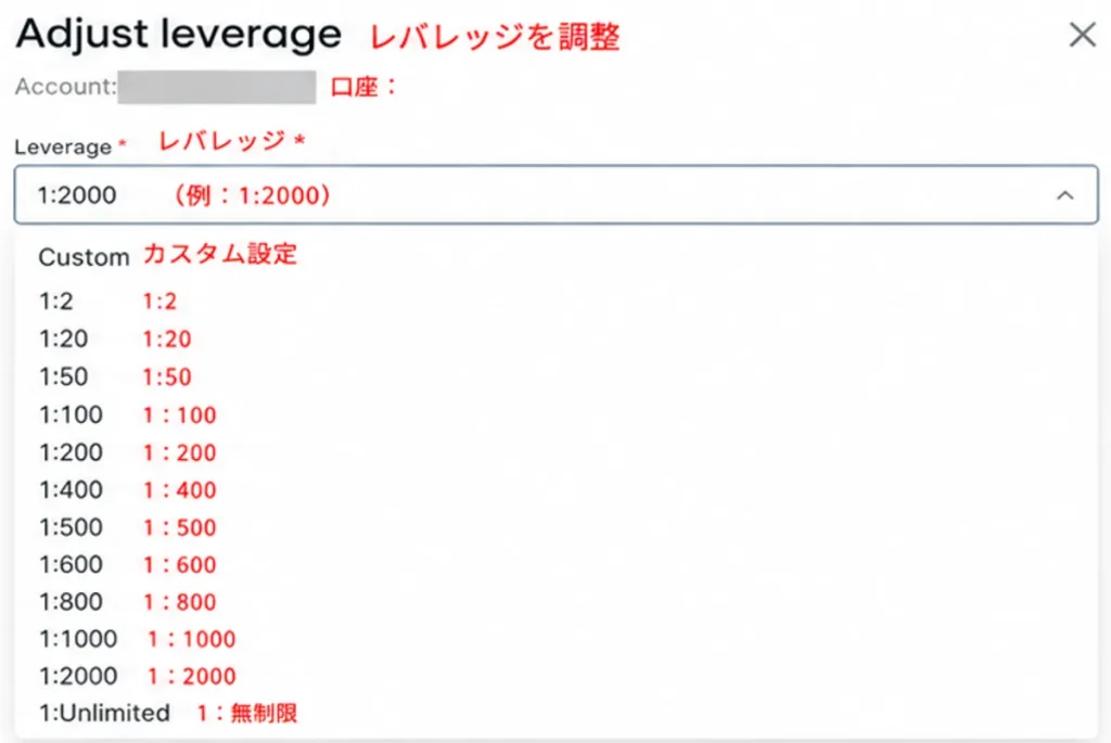 Exnessで最大レバレッジを設定する2