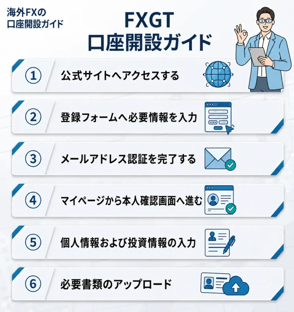 FXGTの口座開設手順