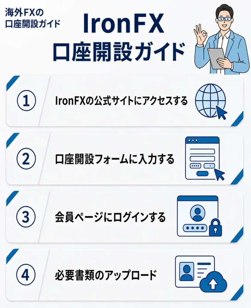 IronFXの口座開設ステップ
