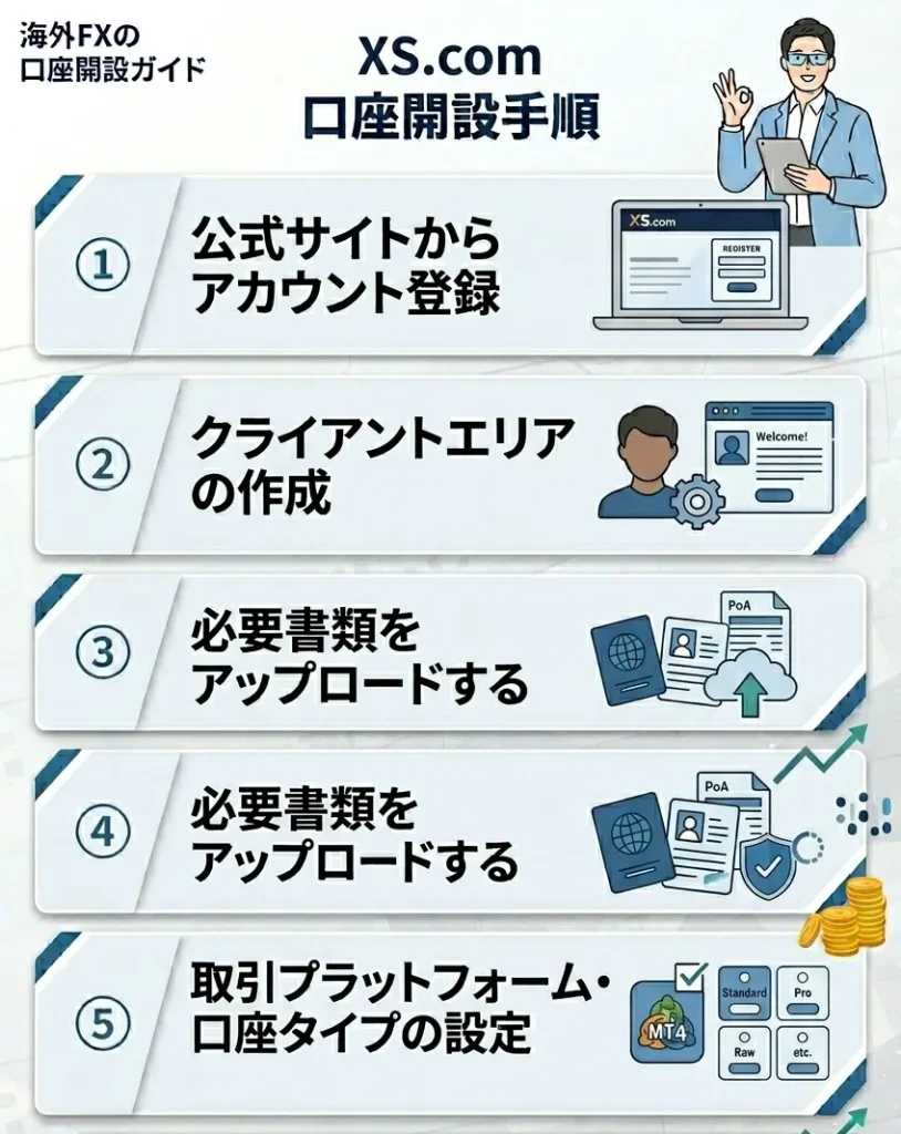 XS.comの口座開設手順